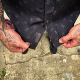 ESSENTIAL FAFO USA FLAG BLACK ON BLACK BUTTON UP