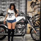 DESTRUCTION  CROP TANK TOP *WHITE*
