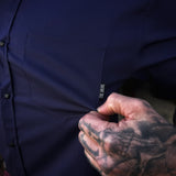 ESSENTIAL MULBERRY PURPLE SNAP BUTTON UP