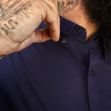 ESSENTIAL MULBERRY PURPLE SNAP BUTTON UP