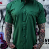 ESSENTIAL FORMAL GREEN SNAP BUTTON UP