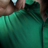 ESSENTIAL FORMAL GREEN SNAP BUTTON UP