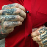 ESSENTIAL RED SNAP BUTTON UP