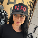 FAFO RED CURVED BILL BLACK HAT
