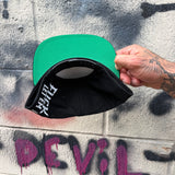 LET 'EM HATE SIDE STYLE BLACK COTTON FLAT BILL HAT