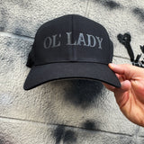 OL LADY BLACK ON BLACK FLEXFIT COTTON HAT
