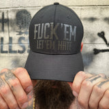 LET EM HATE BLACK ON BLACK FLEXFIT COTTON HAT