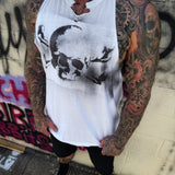 PUNK WORK HARDER SKULL WHITE STRINGER