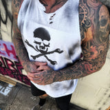 PUNK LONE WOLF SKULL WHITE STRINGER