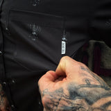 IRON SKULL BLACK PEARL SNAP BUTTON UP