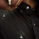 IRON SKULL BLACK PEARL SNAP BUTTON UP