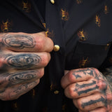 DRIVEN TO RULE GOLD PEARL SNAP BUTTON UP