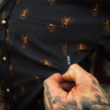 DRIVEN TO RULE GOLD PEARL SNAP BUTTON UP