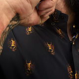 DRIVEN TO RULE GOLD PEARL SNAP BUTTON UP