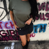 ROAD RASH RAW EDGE MILITARY GREEN TEE
