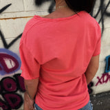 ROAD RASH RAW EDGE VINTAGE SALMON TEE