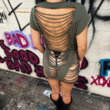 ROAD RASH HEART BEACH VIBES MILITARY GREEN TEE