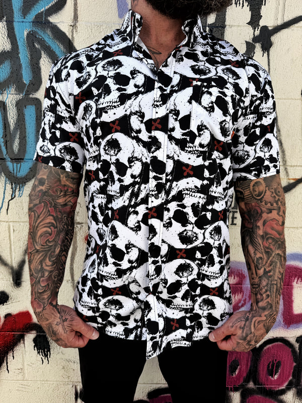 BE YOU MATTE BLACK SNAP BUTTON UP
