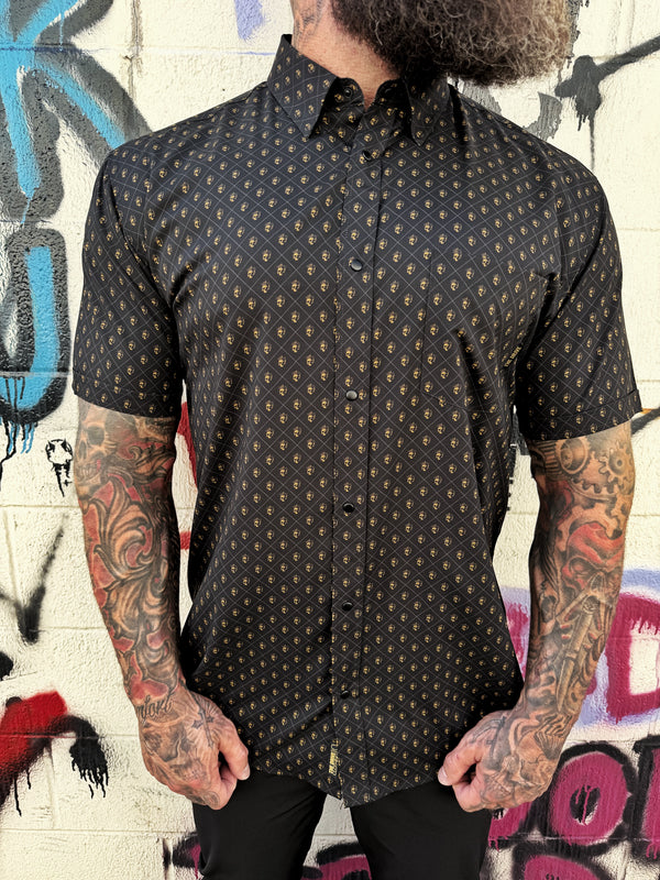 KINGS MATTE BLACK SNAP BUTTON UP
