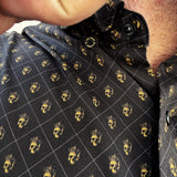 KINGS MATTE BLACK SNAP BUTTON UP
