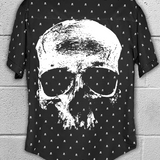 DISTRESSED INFINITY SKULL BUTTON UP