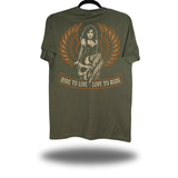 LIVE TO RIDE MILITARY GREEN CLASSIC TEE
