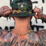 NO REGRETS GREEN CAMO HAT