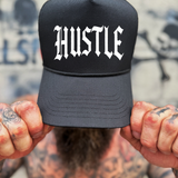 HUSTLE CURVED BILL BLACK HAT