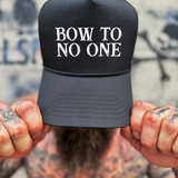 BOW TO NO ONE CURVED BILL BLACK HAT
