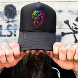 NEON NIGHTMARE FOAM CURVED BILL BLACK HAT