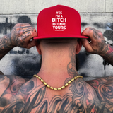 NOT YOURS RED FLAT BILL HAT
