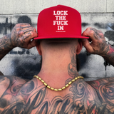LOCK IN RED FLAT BILL HAT