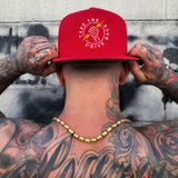 DRIVE BACK RED FLAT BILL HAT