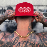 GLOBES RED FLAT BILL HAT