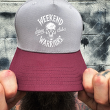 WEEKEND WARRIORS MAROON GREY BASEBALL HAT