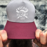 2 WHEELS MAROON GREY BASEBALL HAT