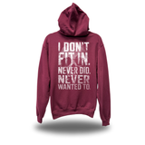NEVER WANTED HOODIE MAROON
