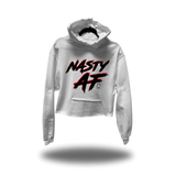 NASTY AF CROP HOODIE WHITE