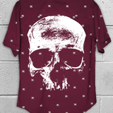 DISTRESSED SKULL NOBODY CARES BUTTON UP