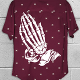 PRAYING HANDS NOBODY CARES BUTTON UP