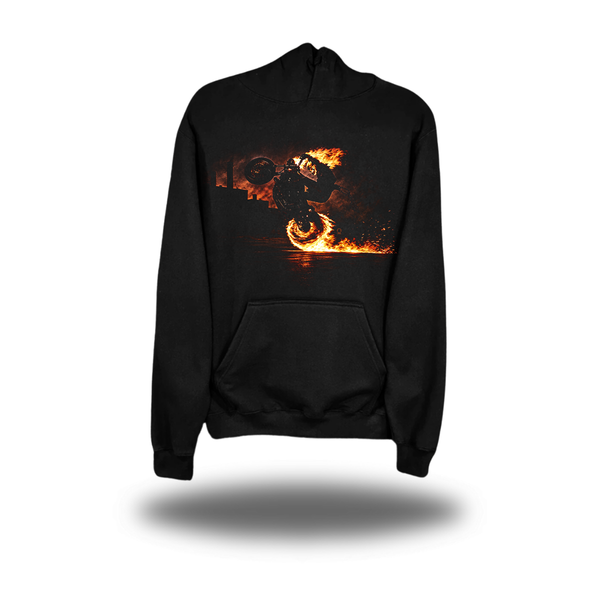 DRIVEN GHOST RIDER WHEELIE OVERSIZED PRINT HOODIE