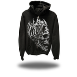 OFF DRIVE OVERSIZED PRINT ZIP UP HOODIE