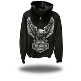 EAGLE SHIELD OVERSIZED PRINT ZIP UP HOODIE