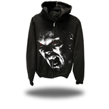 LOST OVERSIZED PRINT ZIP UP HOODIE