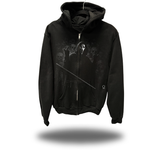FU SCREAM OVERSIZED PRINT ZIP UP HOODIE