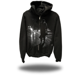 LAST SUMMER ROAD OVERSIZED PRINT ZIP UP HOODIE