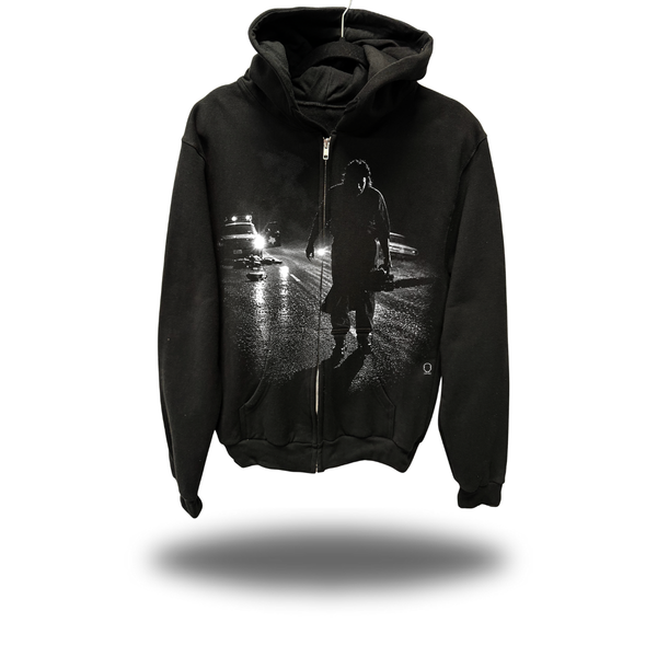 LAST SUMMER ROAD OVERSIZED PRINT ZIP UP HOODIE