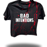 BAD INTENTIONS - BLOOD ROAD RASH BLACK CROP TOP