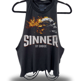 SINNER BY CHOICE - BLACK CROP TANK TOP