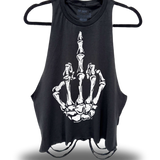MIDDLE FINGER - BLACK CROP TANK TO